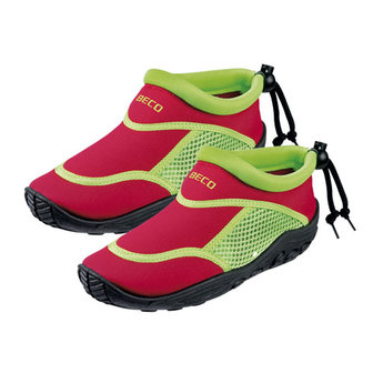 BECO Kinder neopreen surf- en zwemschoen, rood/groen, maat 34