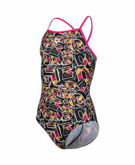 Arena G Swimsuit Lightdrop Back Allover rose-blackmulti 12-13