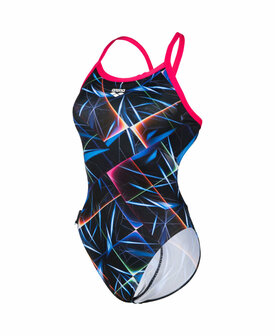 Arena W Swimsuit Challenge Back Allover black-multi-rose 32